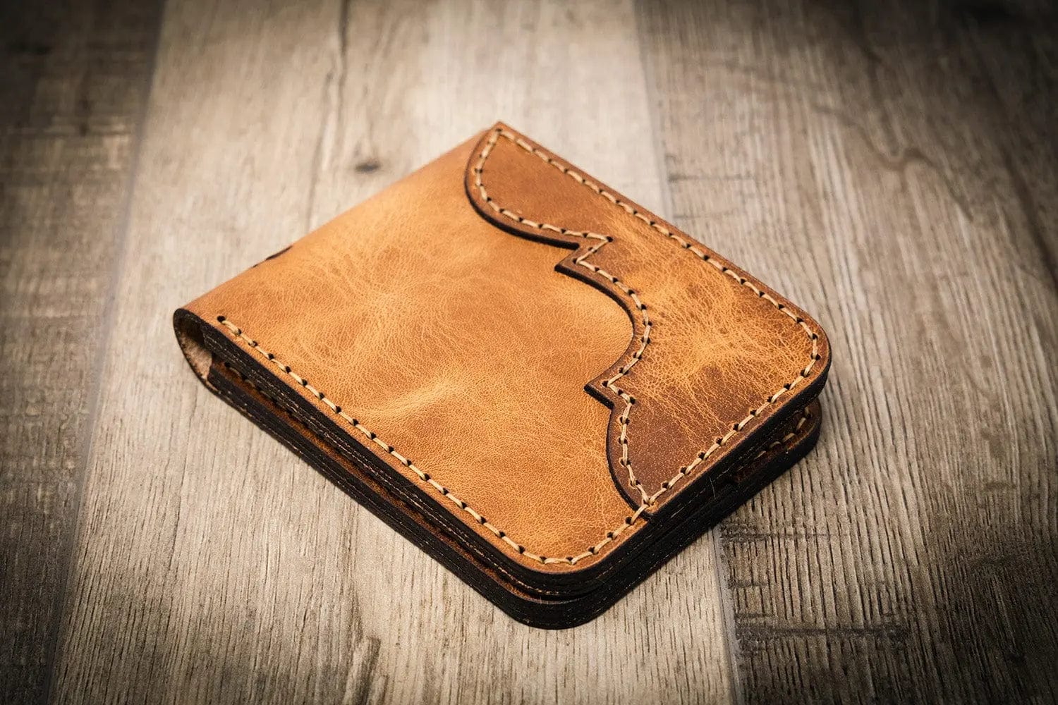 Bull Sheath Leather Western Bifold Wallet