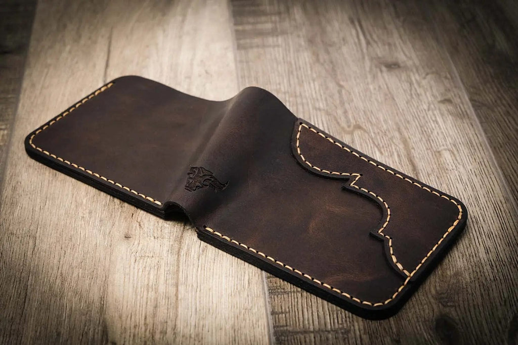 Bull Sheath Leather Western Bifold Wallet