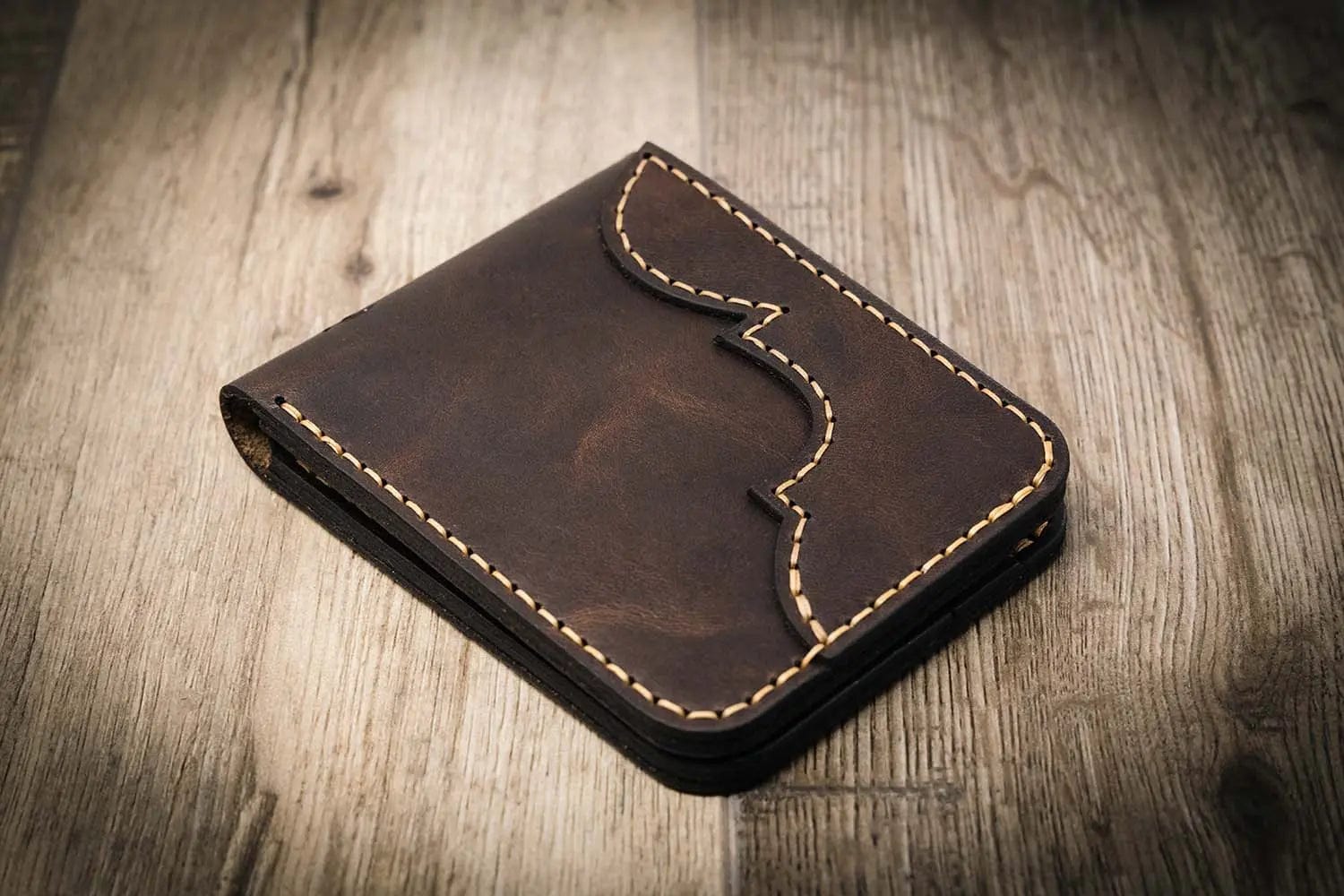Bull Sheath Leather Western Bifold Wallet