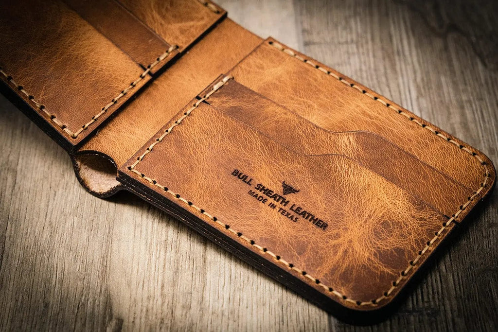Bull Sheath Leather Western Bifold Wallet