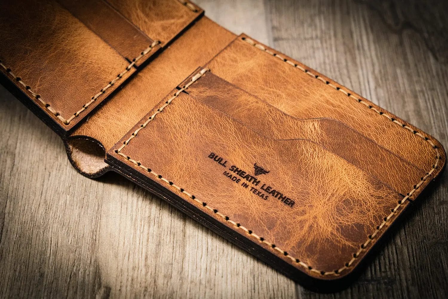 Bull Sheath Leather Western Bifold Wallet