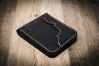Bull Sheath Leather Western Bifold Wallet -  Black
