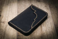 Bull Sheath Leather Western Vertical Wallet - Black