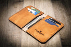 Bull Sheath Leather Western Vertical Wallet - Saddle Tan