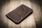Bull Sheath Leather Western Vertical Wallet - Walnut Brown
