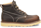 CAROLINA Boots Carolina Men's 6" Flatiron Moc Toe Brown Work Boots CA7043