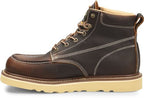 CAROLINA Boots Carolina Men's 6" Flatiron Moc Toe Brown Work Boots CA7043