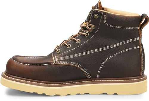 CAROLINA Boots Carolina Men's 6" Flatiron Moc Toe Brown Work Boots CA7043