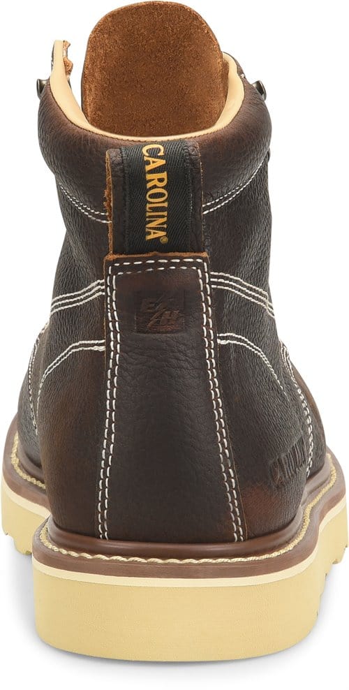 CAROLINA Boots Carolina Men's 6" Flatiron Moc Toe Brown Work Boots CA7043