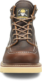 CAROLINA Boots Carolina Men's 6" Flatiron Moc Toe Brown Work Boots CA7043