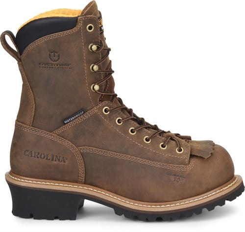 CAROLINA Boots Carolina Men's 8" Lace to Toe Waterproof Composite Toe Logger Work Boots CA9828