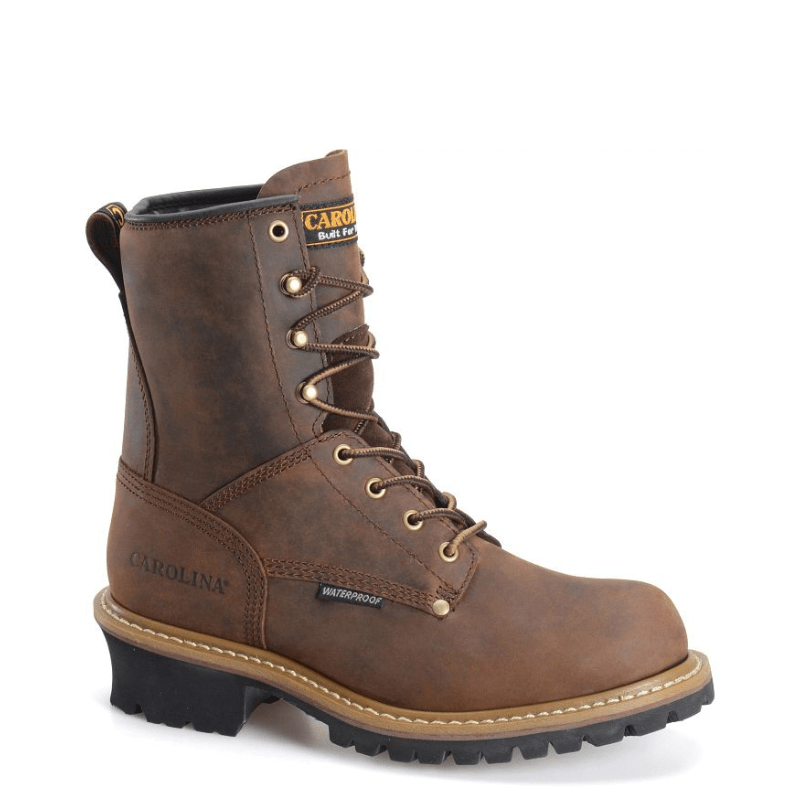 CAROLINA Boots Carolina Men's Elm Brown Waterproof Steel Toe Logger Boots CA9821