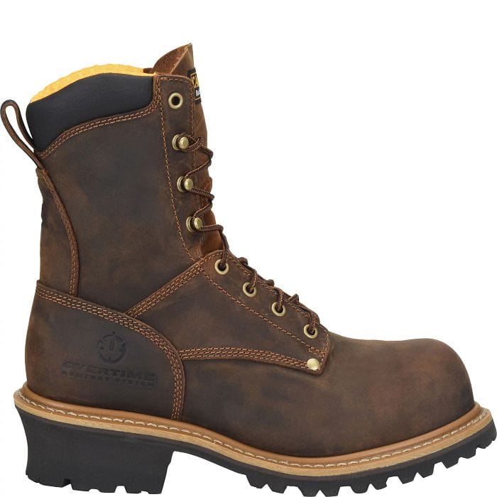 Carolina Boots Carolina Men's Poplar Brown Round Toe Logger Boots CA9053