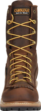 CAROLINA Boots Carolina Men's Spruce Brown Waterproof Steel Toe Logger Boots CA9824