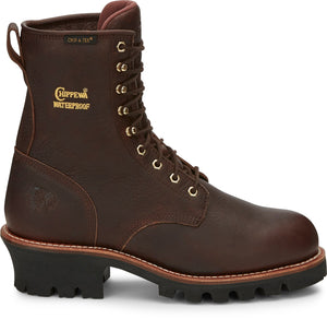 Chippewa Boots Boots Chippewa Men's Paladin Briar Brown Waterproof Insulated Steel Toe Logger Boots 73060