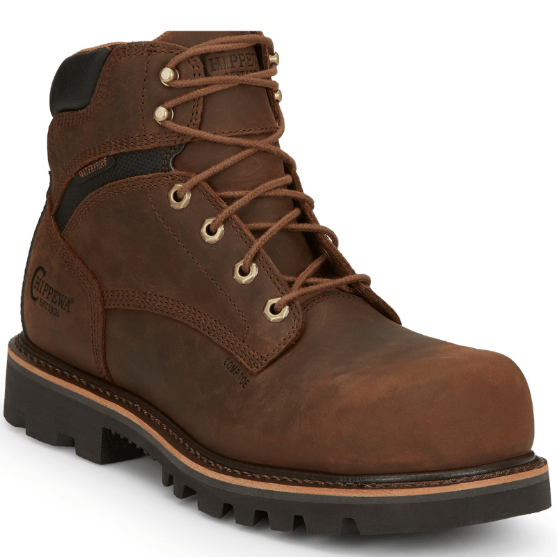 Chippewa Boots Chippewa Men's Sador Waterproof Oblique Composite Toe Lace-Up Work Boots 73221