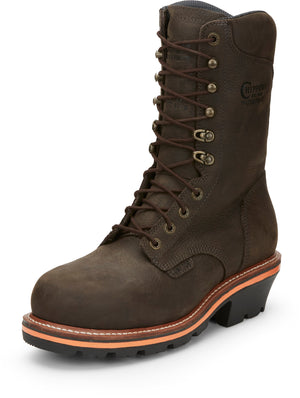 Chippewa Boots Chippewa Men's Thunderstruck Brown Waterproof Composite Toe Lace-Up Work Boots TH1031