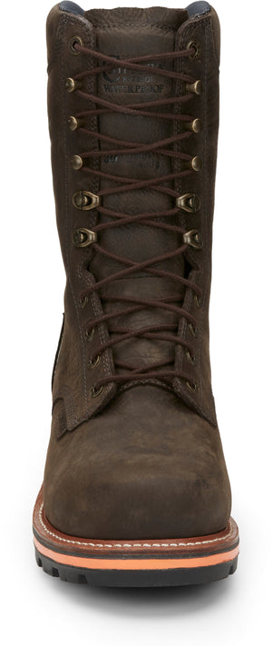 Chippewa Boots Chippewa Men's Thunderstruck Brown Waterproof Composite Toe Lace-Up Work Boots TH1031