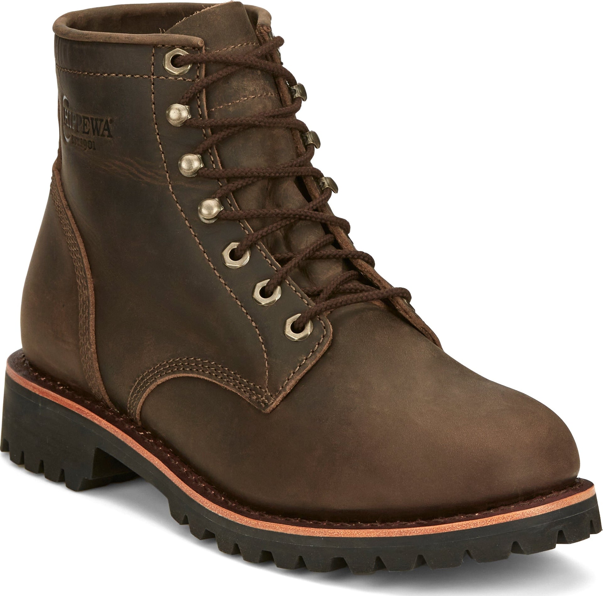 Chippewa Men's Classic Brown Soft Toe Work Boots NC2080