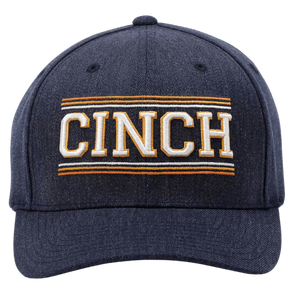 CINCH Hats Cinch Men's Navy Denim FlexFit Ball Cap MCC0627786
