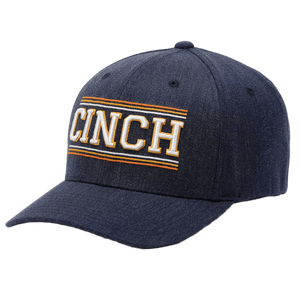 CINCH Hats Cinch Men's Navy Denim FlexFit Ball Cap MCC0627786