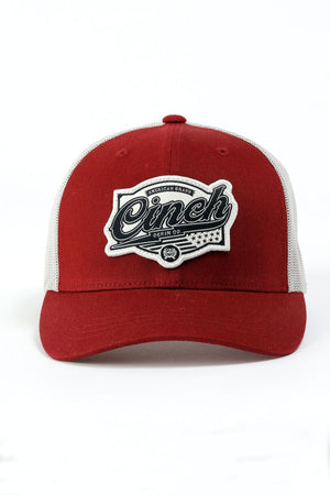 CINCH Hats Cinch Men's Red American Brand Patch Trucker Hat MCC0660629