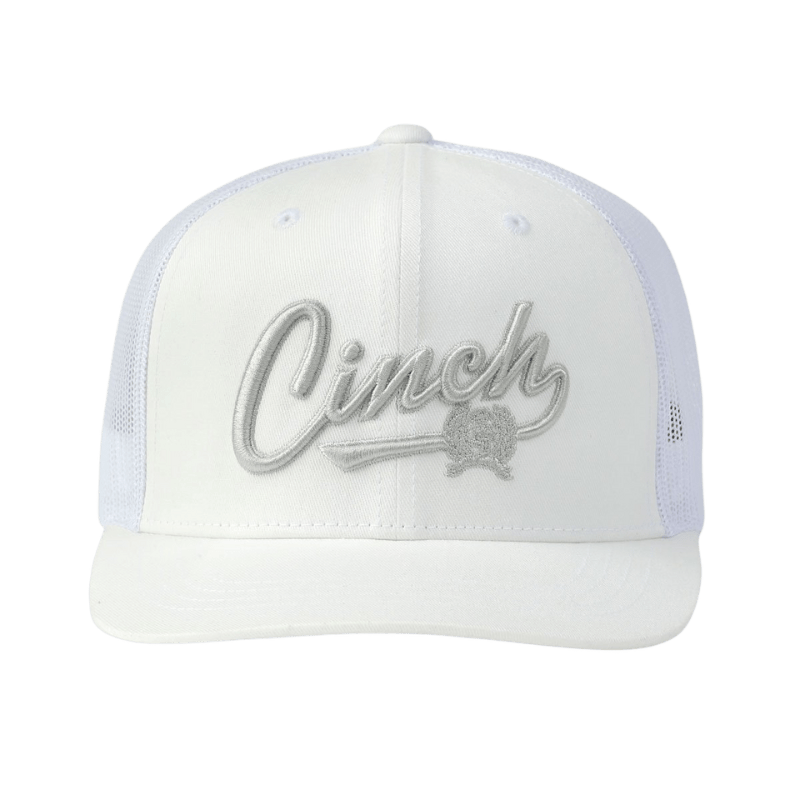Cinch Hats Cinch Men's White Flexfit Trucker Ball Cap MCC0760002