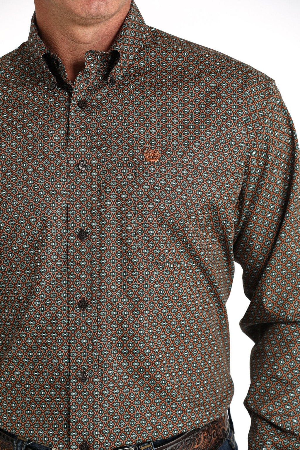 CINCH Mens - Shirt - Woven - Long Sleeve - Button Cinch Men's Geometric Print Button-Down Western Shirt MTW1105825
