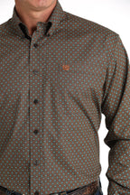CINCH Mens - Shirt - Woven - Long Sleeve - Button Cinch Men's Geometric Print Button-Down Western Shirt MTW1105825