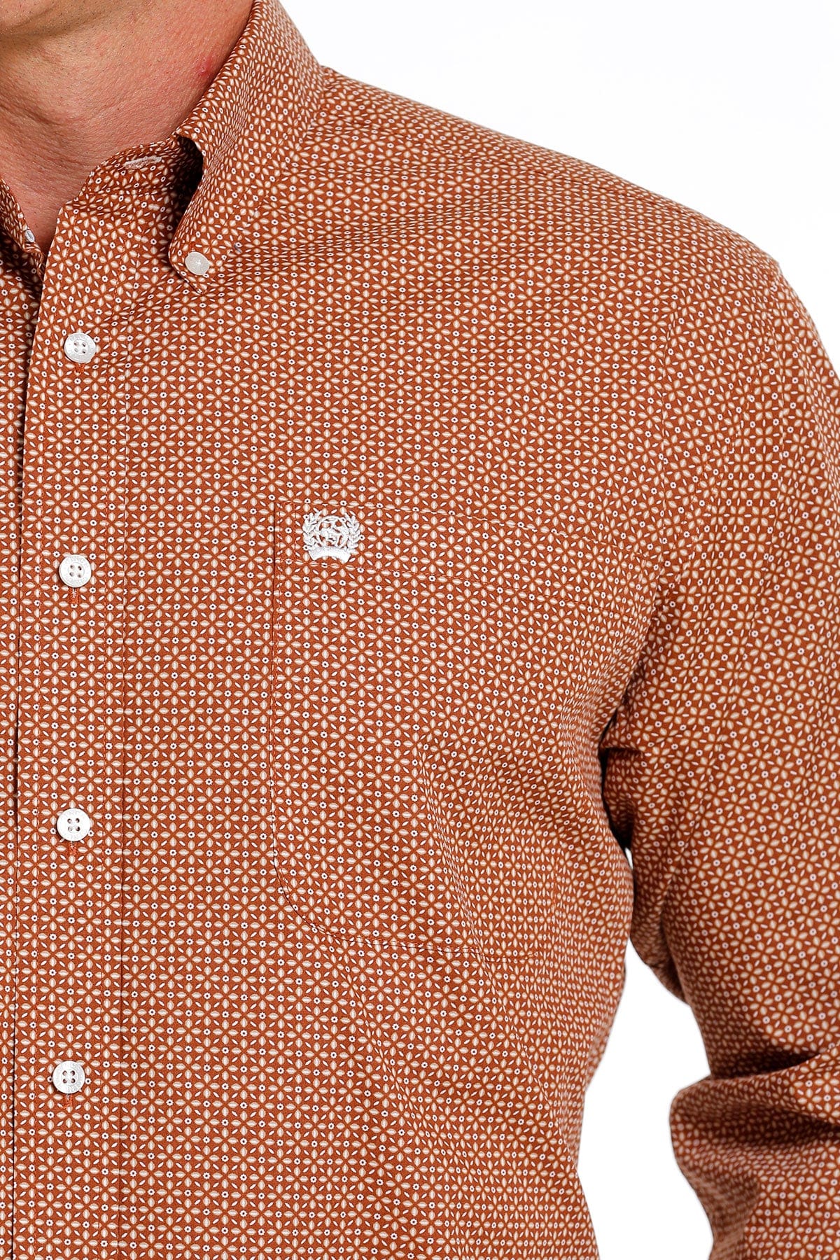 Cinch Men's Floral Geometric Print Brown Long Sleeve Button Down Weste -  Russell's Western Wear, Inc.