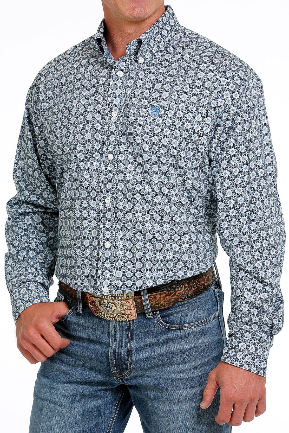 Cinch Boys Geometric Print Western Shirt XL