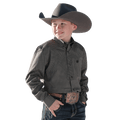 Cinch Shirts Cinch Boys Olive Geometric Print Long Sleeve Button Down Western Shirt MTW7060332