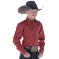 Cinch Shirts Cinch Boys Red Geometric Print Long Sleeve Button Down Western Shirt MTW7060327