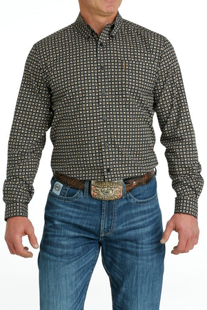 Cinch Shirts Cinch Men's Black Modern Fit Long Sleeve Button Down Western Shirt MTW1347090