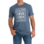 Cinch Shirts Cinch Men's Blue Cattlemen Saloon Short Sleeve T-Shirt MTT1690603