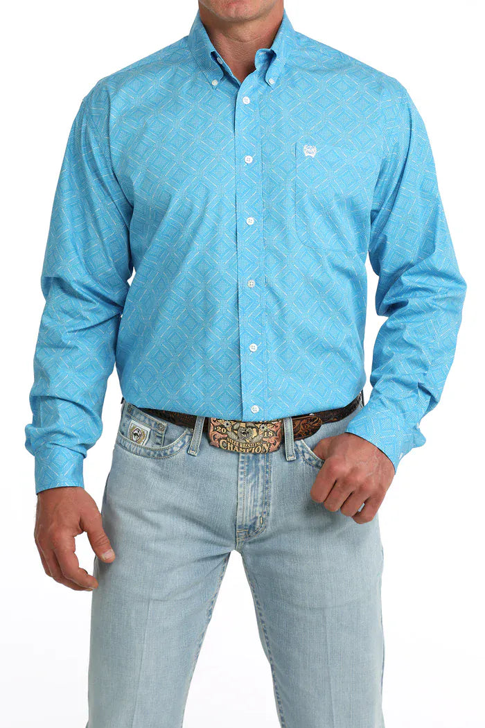 CINCH Shirts Cinch Men's Blue Classic Fit Button Down Western Shirt MTW1106086