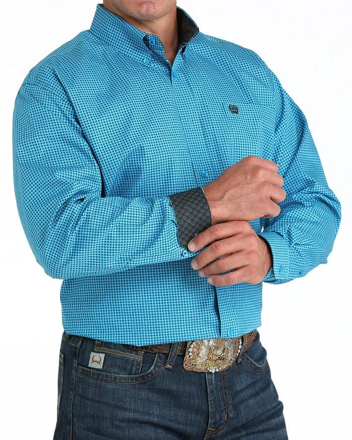 CINCH Shirts Cinch Men's Blue Geometric Button Down Western Shirt MTW1105956