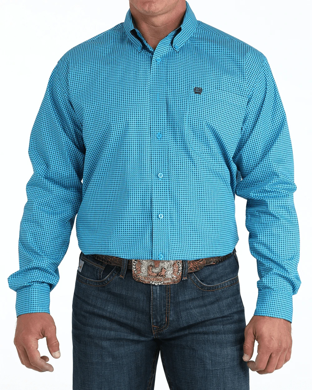 CINCH Shirts Cinch Men's Blue Geometric Button Down Western Shirt MTW1105956