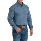 Cinch Shirts Cinch Men's Blue Geometric Print Long Sleeve Button Down Western Shirt MTW1105693