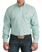 CINCH Shirts Cinch Men's Blue Medallion Stretch Fit Button Down Western Shirt MTW1106060