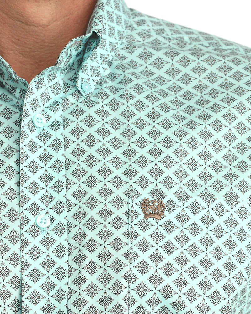 CINCH Shirts Cinch Men's Blue Medallion Stretch Fit Button Down Western Shirt MTW1106060