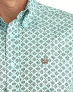 CINCH Shirts Cinch Men's Blue Medallion Stretch Fit Button Down Western Shirt MTW1106060