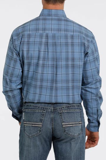 CINCH Shirts Cinch Men's Blue Plaid Button Down Western Long Sleeve Shirt MTW1105332