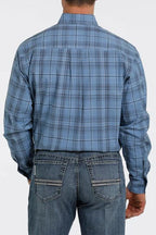CINCH Shirts Cinch Men's Blue Plaid Button Down Western Long Sleeve Shirt MTW1105332