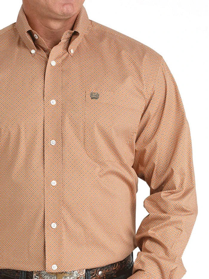 CINCH Shirts Cinch Men's Brown Geometric Button Down Western Shirt MTW1105980