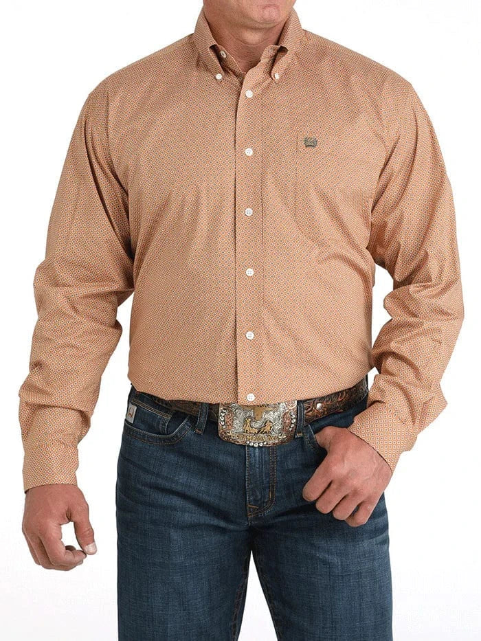 CINCH Shirts Cinch Men's Brown Geometric Button Down Western Shirt MTW1105980