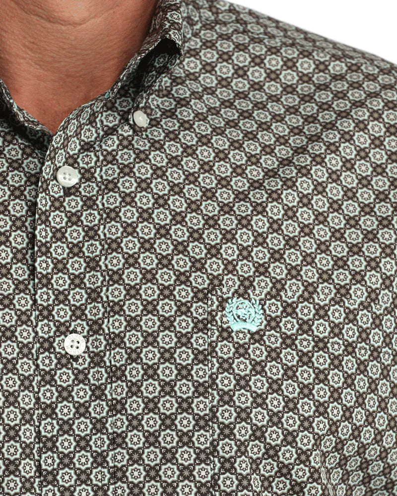 CINCH Shirts Cinch Men's Brown Print Button Down Western Shirt MTW1106064