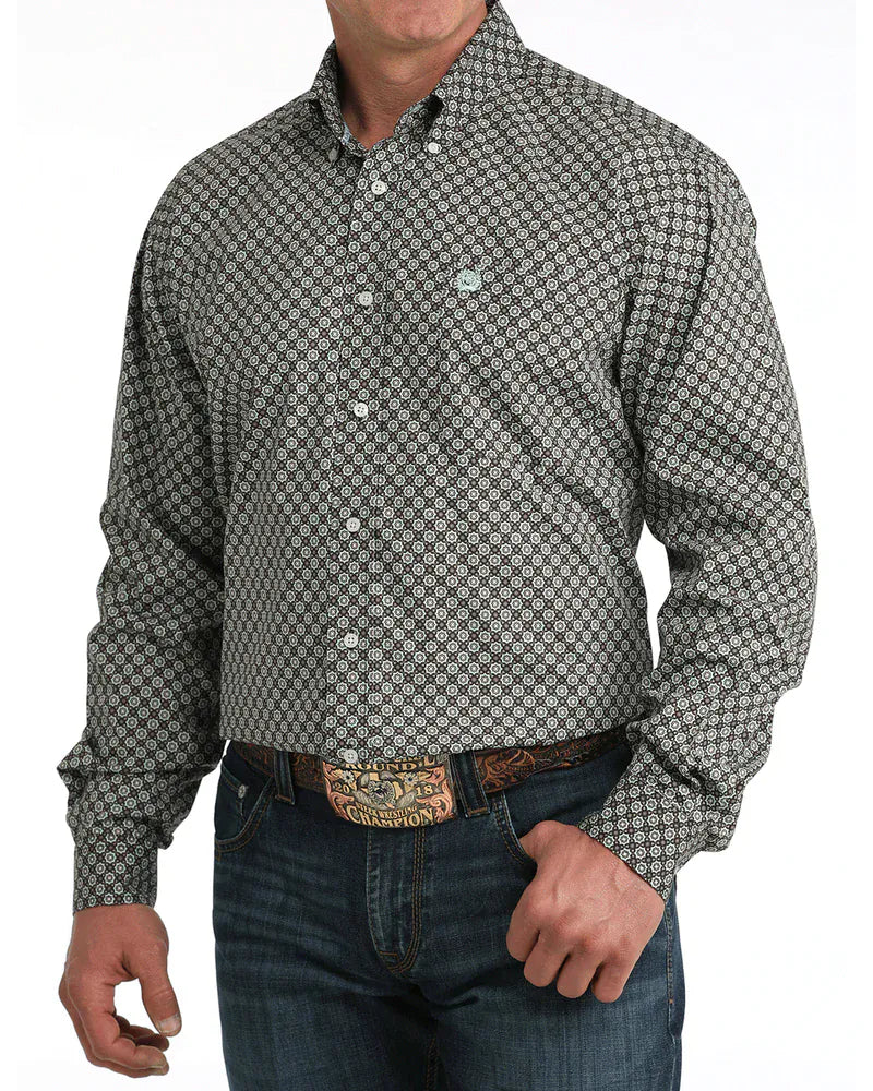 CINCH Shirts Cinch Men's Brown Print Button Down Western Shirt MTW1106064