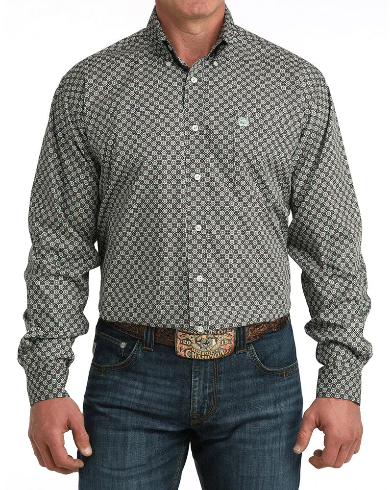 CINCH Shirts Cinch Men's Brown Print Button Down Western Shirt MTW1106064