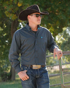 CINCH Shirts Cinch Men's Charcoal Geometric Button Down Western Shirt MTW1105957